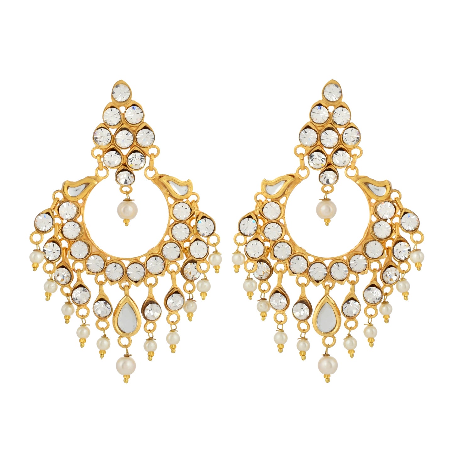 22K Gold Plated Earrings - Kundan Earrings - Antique Design Earrings - Danish Jewellers®