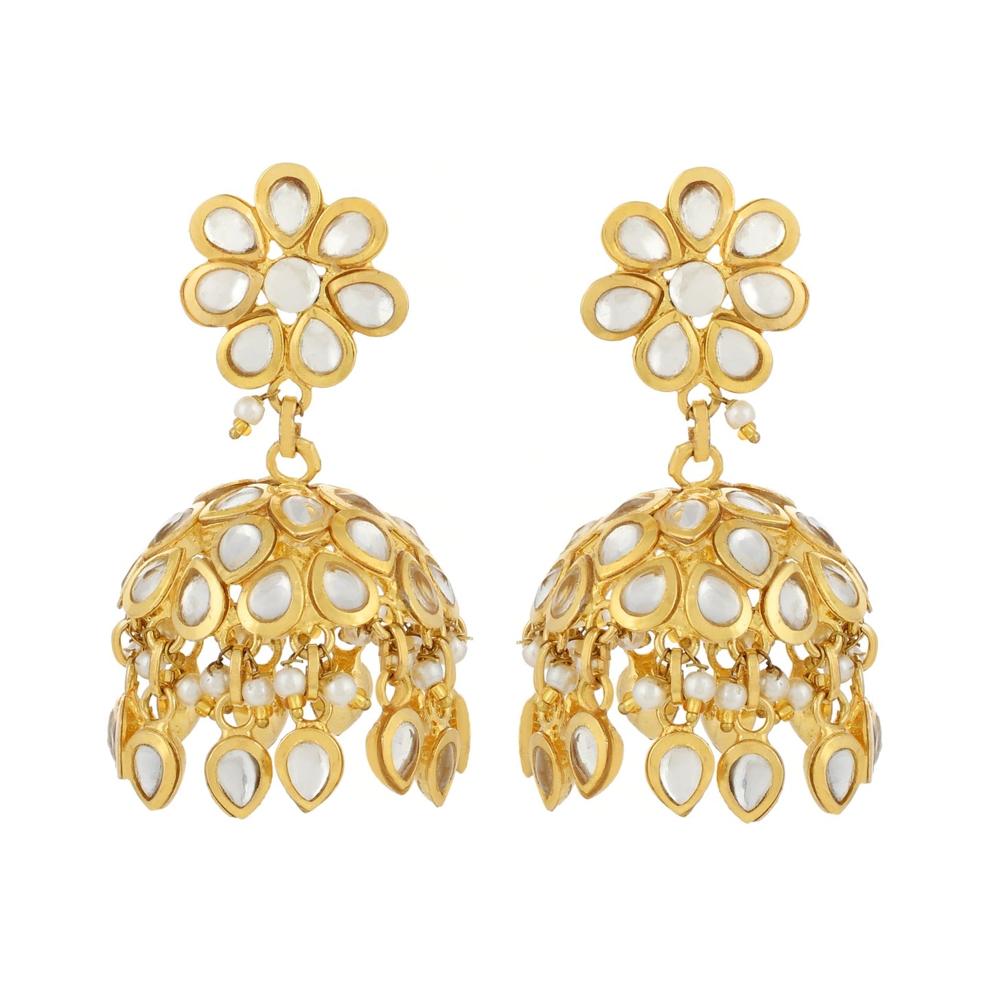 Kundan Earrings - Indian Earrings - Jhumki Design Earrings - Danish Jewellers®