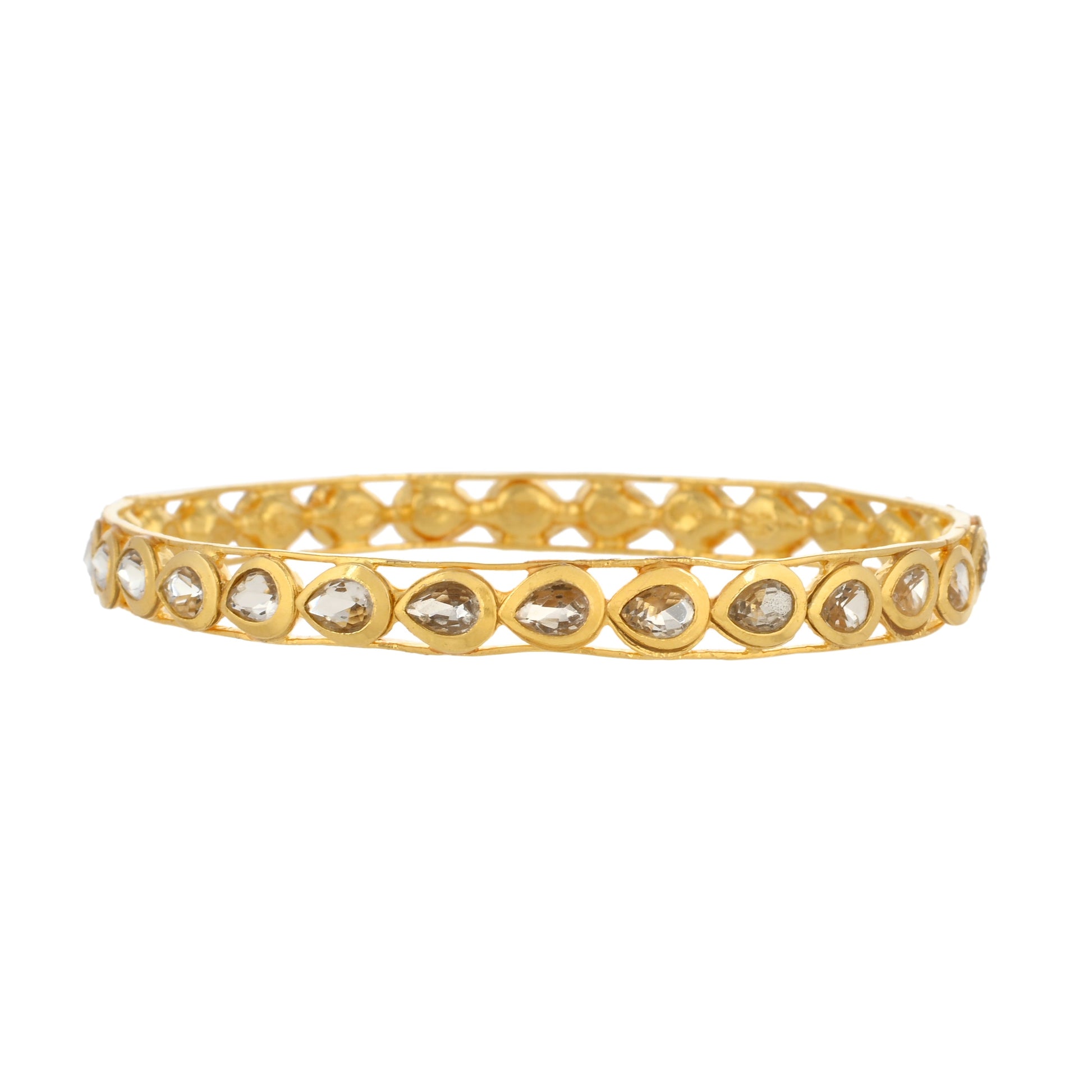 Contemporary Finish Bangle - Handmade Kundan Bangle - 22K Gold Finishing Bangle - Danish Jewellers® 