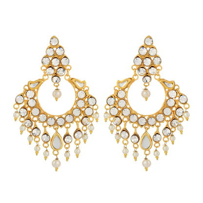 22K Gold Plated Earrings - Kundan Earrings - Antique Design Earrings - Danish Jewellers® 