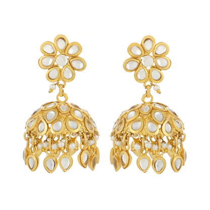 Kundan Earrings - Indian Earrings - Jhumki Design Earrings - Danish Jewellers® 