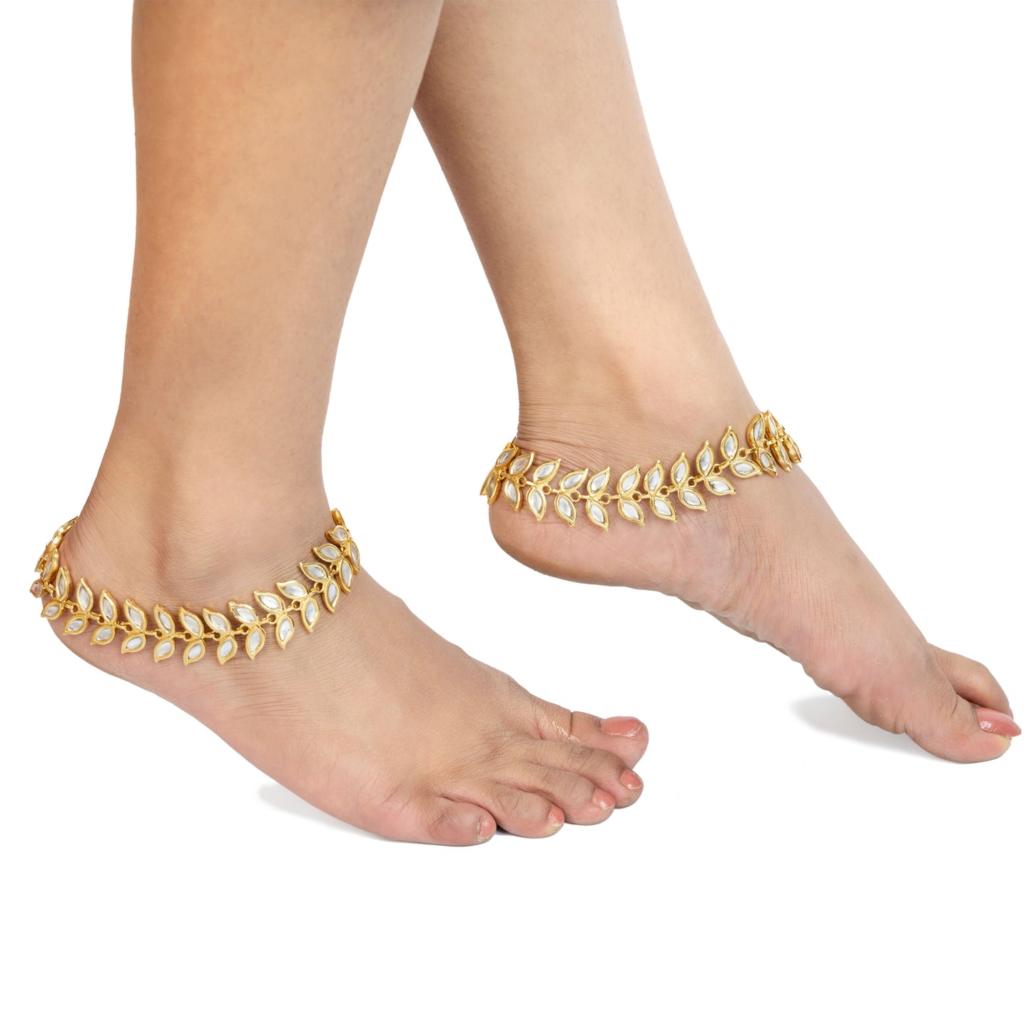 Kundan Payal - 22K Gold Plated Trendy Payal - Indian Payal - Danish Jewellers® 